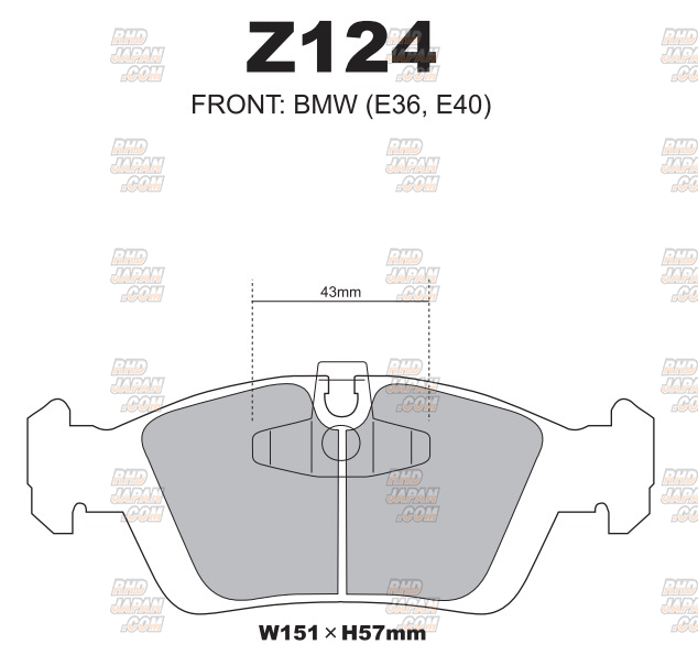 Project Mu Front Brake Pads Type HC+ - 3 Series E36 Z3 E36/7 E36/8